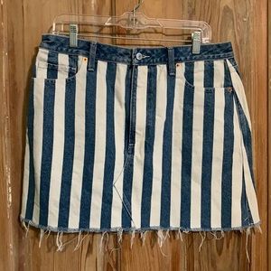 Abercrombie & Fitch Striped Denim Skirt Size 32/14